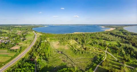 Between two lakes Naroch and Miastro, Belarus Stock Photos