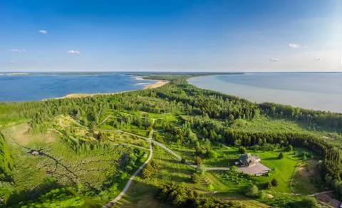 Between two lakes Naroch and Miastro, Belarus Stock Photos
