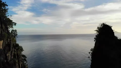 Between two Mountain Fly to the sea Video stock 138937921