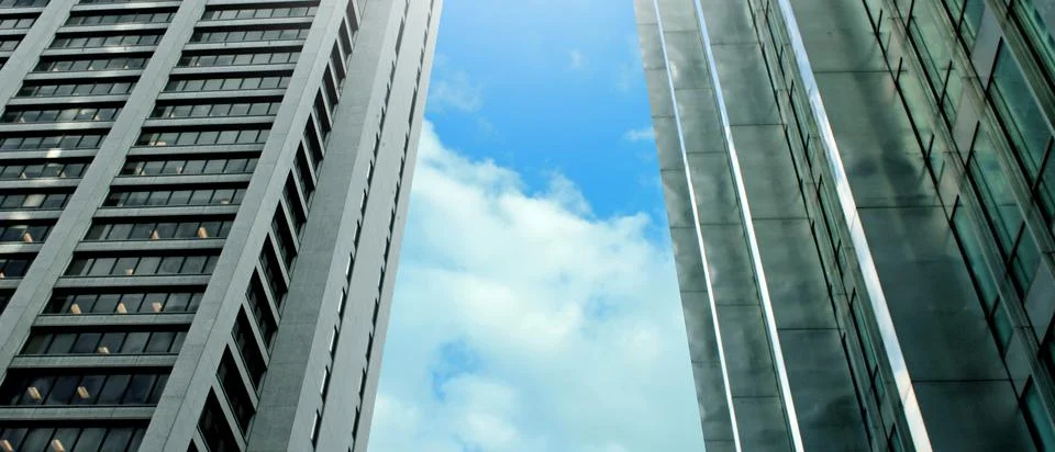 Between Two Skyscrapers Stock Photos