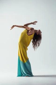 Beuatiful female dancer. Studio background. Stock Photos