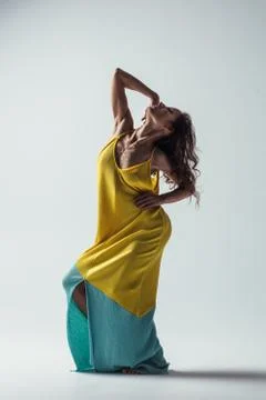 Beuatiful female dancer. Studio background. Stock-Fotos