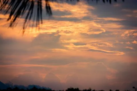 Beutiful and wide sunset Stock Photos