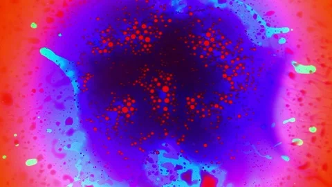Beutiful liquid art motion with red dots Stock Footage 125953399