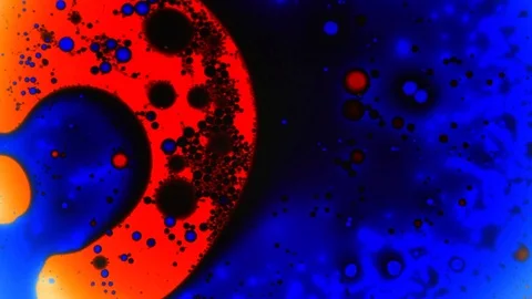 Beutiful liquid art pattern with bubbles popping background Stock Footage 125901245