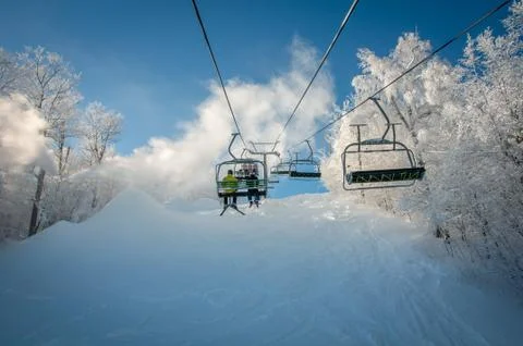 Beutiful ride going up the mountain. 2 Stock Photos