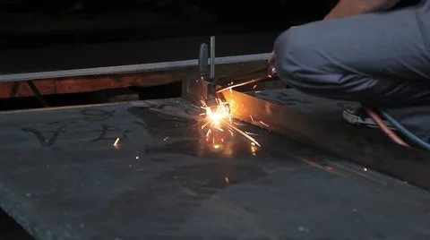 Beutiful Steel Factory Welding Process Stock Footage 43182145