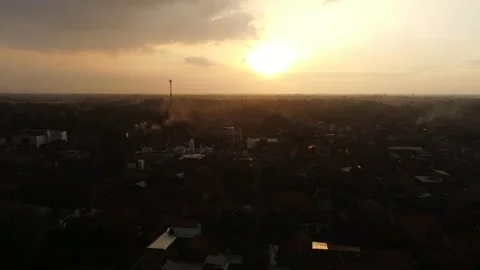 Beutiful sunset by aerial Stock Footage 234790967
