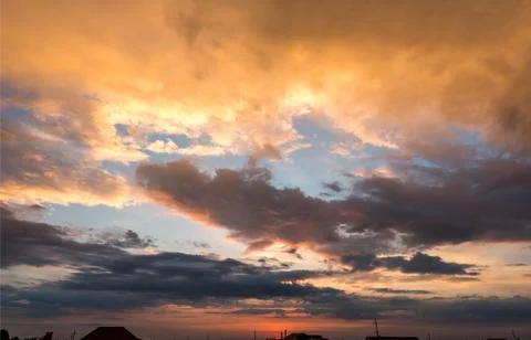 Beutyful dramatic sunset sky Stock Photos