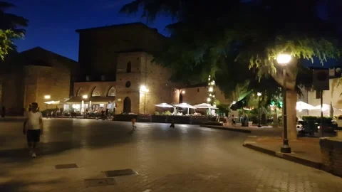 Bevagna entry at night Stock Footage 287075904