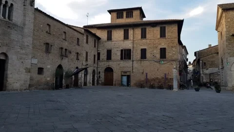 Bevagna main square Stock Footage 286978307