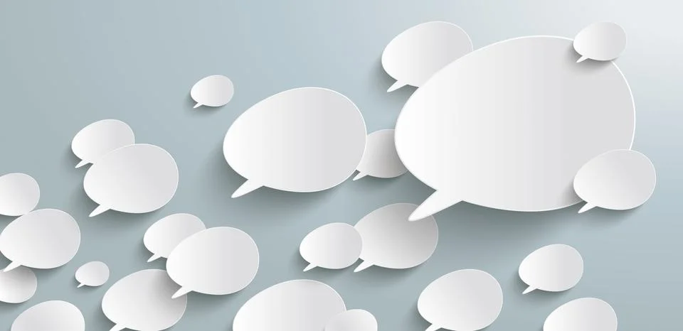 Bevel Speech Bubbles Growth Header Infographic Stock Illustration