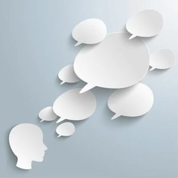 Bevel Speech Bubbles Human Head Stock Illustration