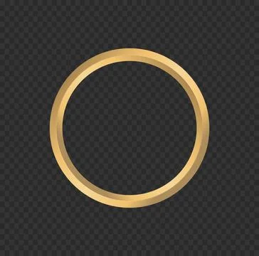 Beveled Gold Circle Frame Ring Stock Illustration