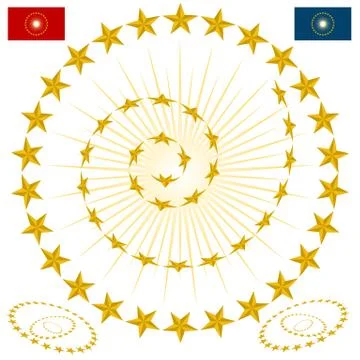 Beveled gold star design elements Stock Illustration