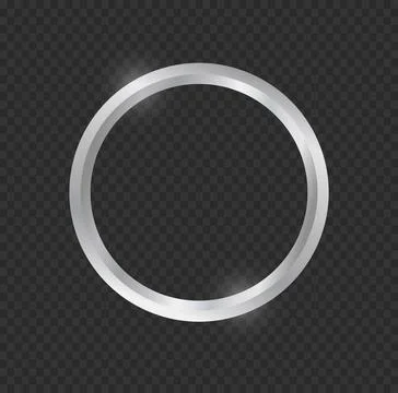 Beveled Silver Circle Frame Ring Stock Illustration