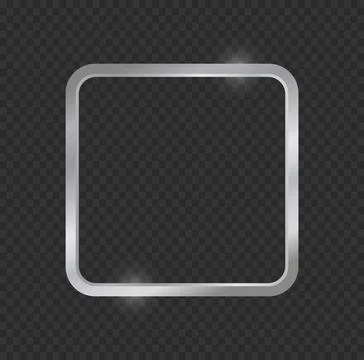 Beveled Silver Rounded Square Frame Stock Illustration