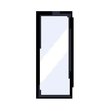 Beveled wall mirror pixel art vector illustration Ilustración de archivo