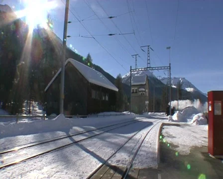 Bever Old RHB Steam Train Stock Footage 456924