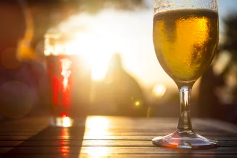 Beverage against the sun Stock Photos