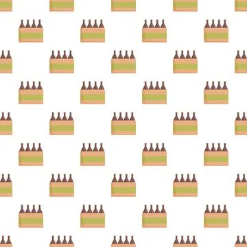 Beverage bottle carrier box seamless pattern background 库存插图