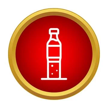 Beverage bottle drink icon on red background Stock Illustration