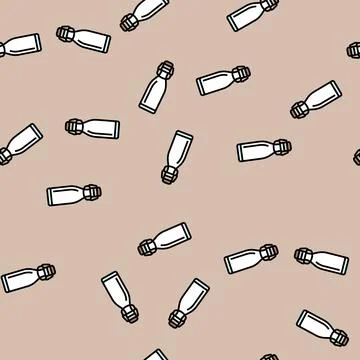 Beverage bottle glass package vector seamless pattern 스톡 일러스트