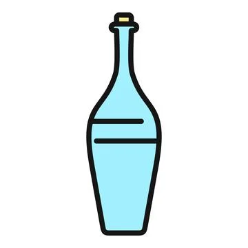 Beverage bottle icon with cork flat design Stock Illustration
