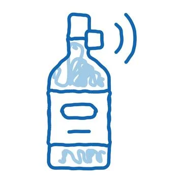 Beverage Bottle with Signal Sensor doodle icon hand drawn illustration Stock Illustration
