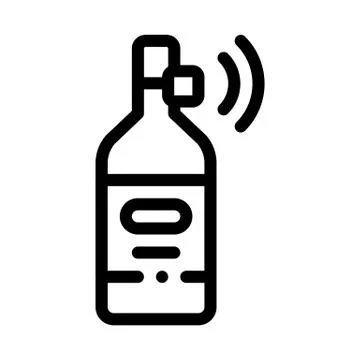 Beverage Bottle with Signal Sensor Icon Vector Outline Illustration Illustrazione stock