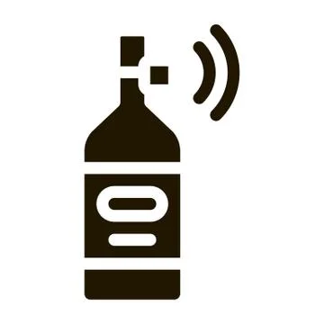 Beverage Bottle with Signal Sensor Icon Vector Glyph Illustration Stock Illustration