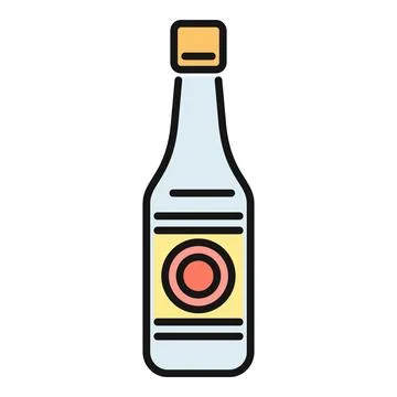 Beverage bottle vector flat color icon design Stock Illustration