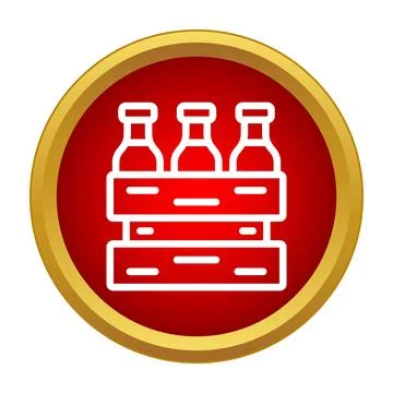 Beverage bottles in crate vector icon design Stock Illustration