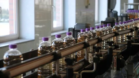 Beverage bottling line Stock Footage 233168038