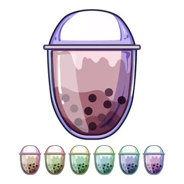 Beverage bubble tea cartoon vector graphic Stock Illustration