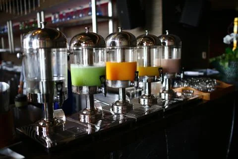 Beverage buffet line Stock Photos
