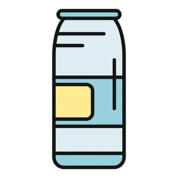 Beverage can icon with yellow label representing drink Stock Illustration