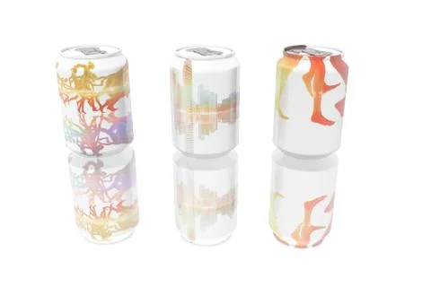 Beverage cans with different designs Stock Illustration