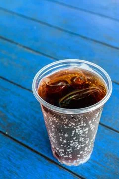 Beverage Cola with ice cubes Stock Photos