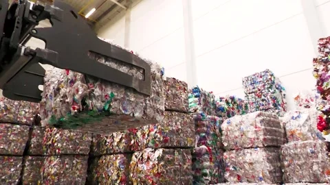 Beverage Containers Moving Through Automated Sorting Line Stock-Footage 343732738