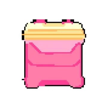 Beverage cooler box pixel art vector illustration Stock Illustration