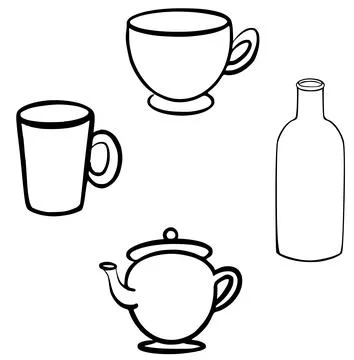 Beverage crockery set 库存插图