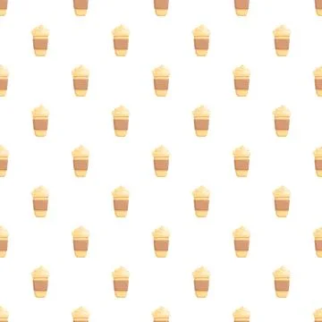 Beverage cups arranged in a repeating pattern Stock Illustration
