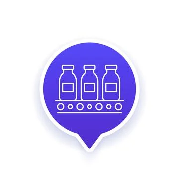 Beverage factory line icon, vector design Stock Illustration