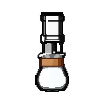 Beverage ice drip coffee pixel art vector illustration Stock Illustration