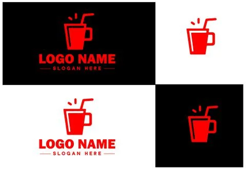 Beverage icon Drink Refreshment Beverage flat logo sign symbol editable vecto イラスト素材