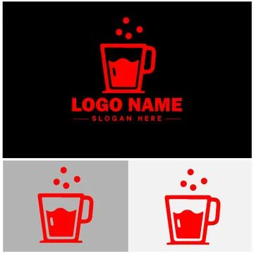 Beverage icon Drink Refreshment Beverage flat logo sign symbol editable vecto イラスト素材