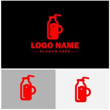 Beverage icon Drink Refreshment Beverage flat logo sign symbol editable vecto イラスト素材