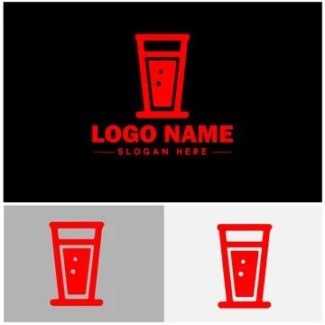 Beverage icon Drink Refreshment Beverage flat logo sign symbol editable vecto イラスト素材