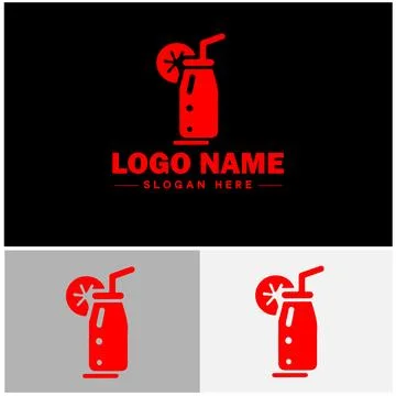Beverage icon Drink Refreshment Beverage flat logo sign symbol editable vecto イラスト素材